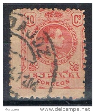 Sello 10 Cts Alfonso XIII Medallon, Fechador BADAJOZ, Num 269 º - Used Stamps