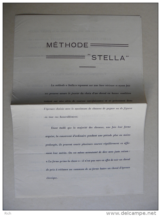 Livret Méthode "Stella"  Courses Plates Et Courses à Obstacles Et Méthode L'Etoile Du Turfiste (lot) - Reiten