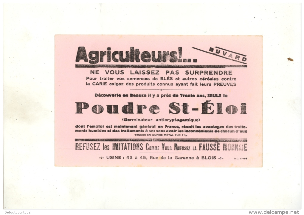 BUVARD POUDRE SAINT ST ELOI Germinateur Anticryptogamique Pour Agriculteurs Usine Rue De La Garenne BLOIS - Agriculture