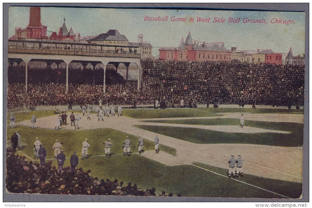 Baseball Game In West Side Ball Grounds Chicago. Football. Postally Used In Chicago  1912y. A584 - Baseball