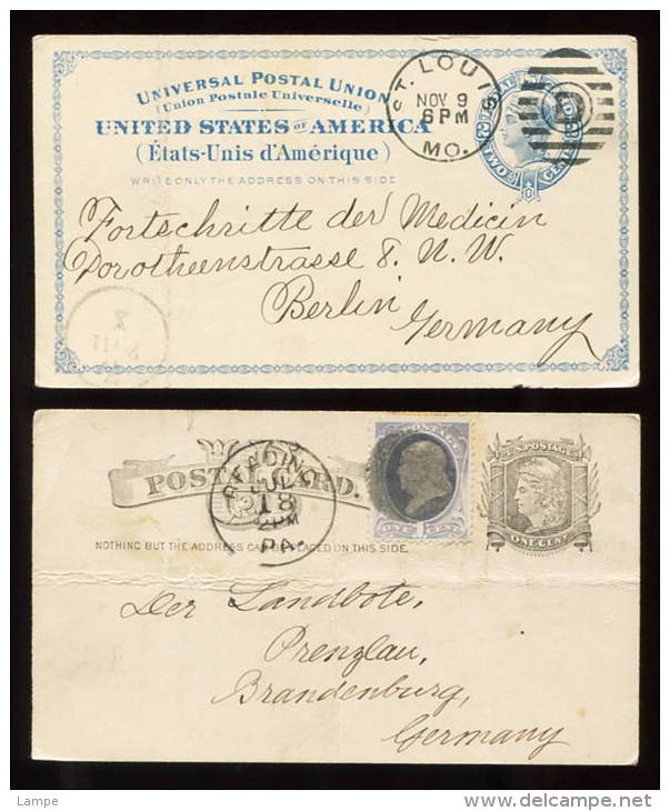 USA 2 Ganzsachen - Lettres & Documents