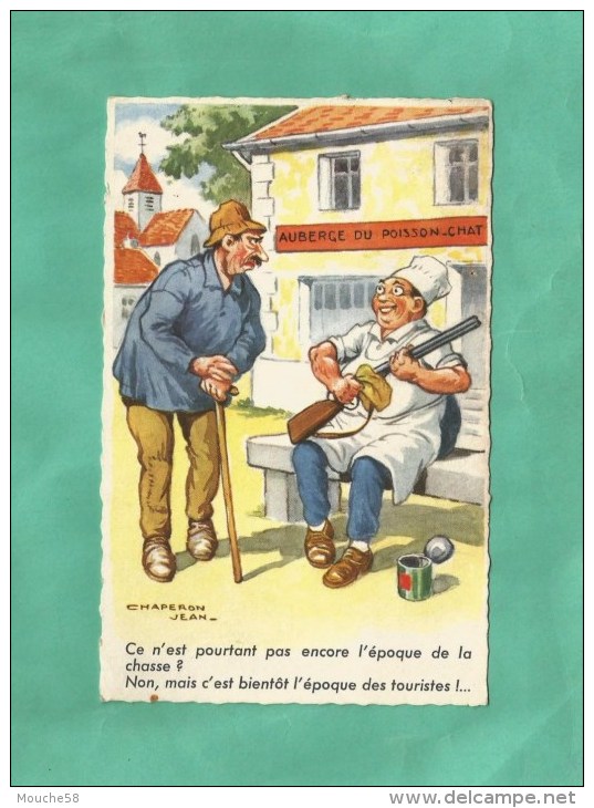 Illustrateur Jean Chaperon Auberge Personnages Chasse - Chaperon, Jean