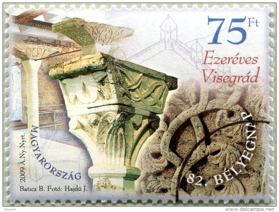 N° YT 4333 De 2009 - Hongrie - (O - Oblitéré - Gomme D'Origine) - Ville De Visegrad - Sculpture Chapiteau - Proofs & Reprints