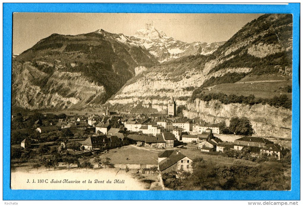 GG654, Saint-Maurice Et La Dent Du Midi, 180, Non Circulée - Saint-Maurice