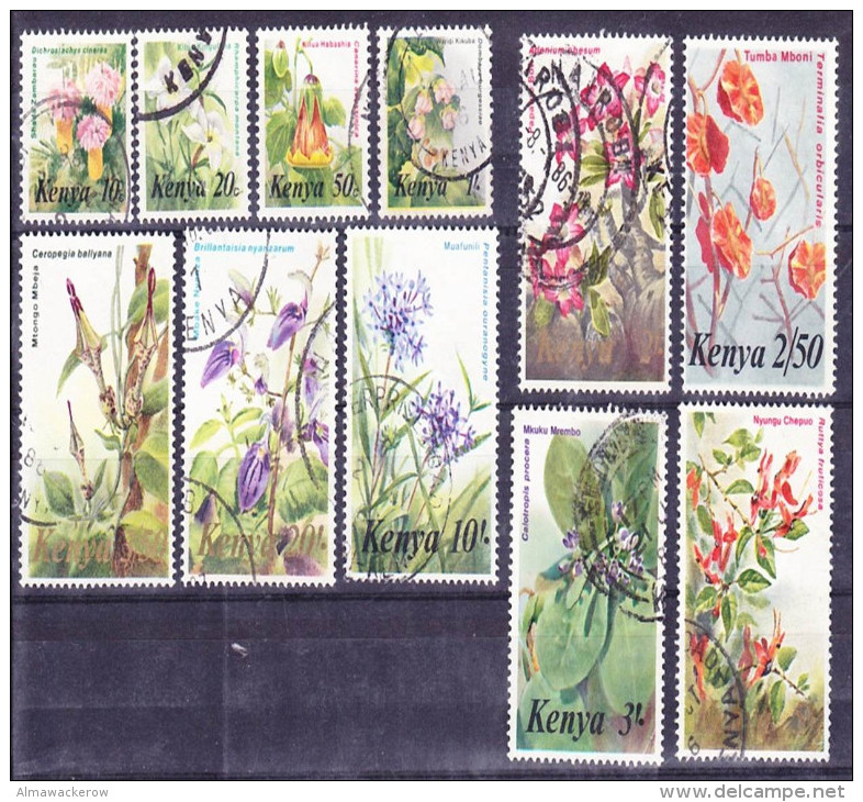 2015-0512 Lot Definitives Kenia Flowers 1983 Used O - Kenia (1963-...)