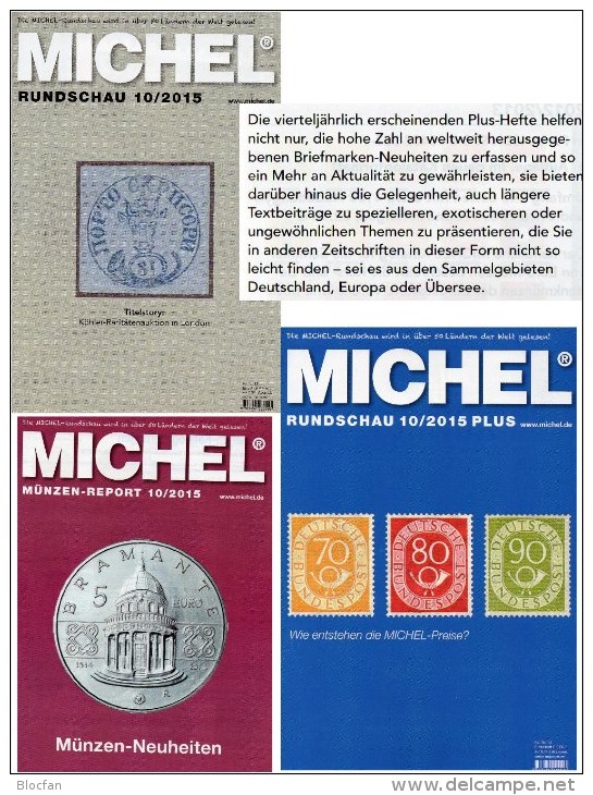 Briefmarken MICHEL Rundschau 10/2015 Sowie 10/2015-plus Neu 11€ New Stamp Of The World Catalogue And Magacine Of Germany - Altri & Non Classificati