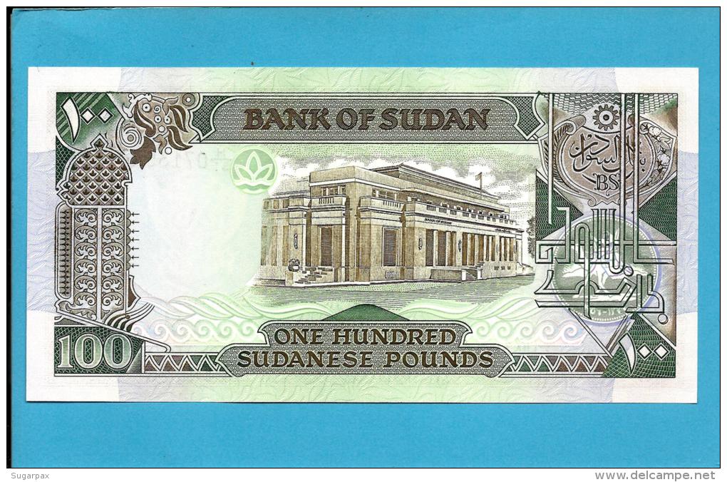 SUDAN - 100  SUDANESE POUNDS - 1989 - P 44.b - UNC. - 2 Scans - Soedan