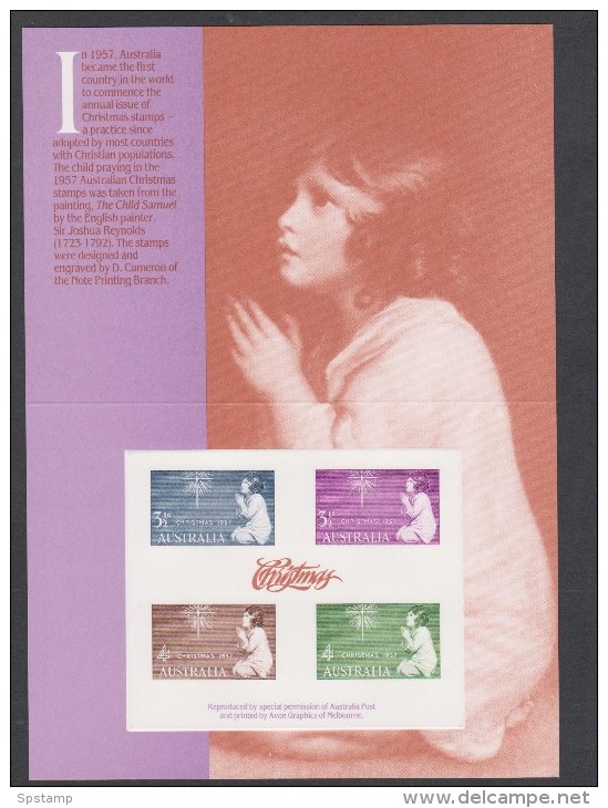 Australia 1986 Christmas 1957 Issue Proof Reprint On Official APO Replica Card 7 - Proofs & Reprints