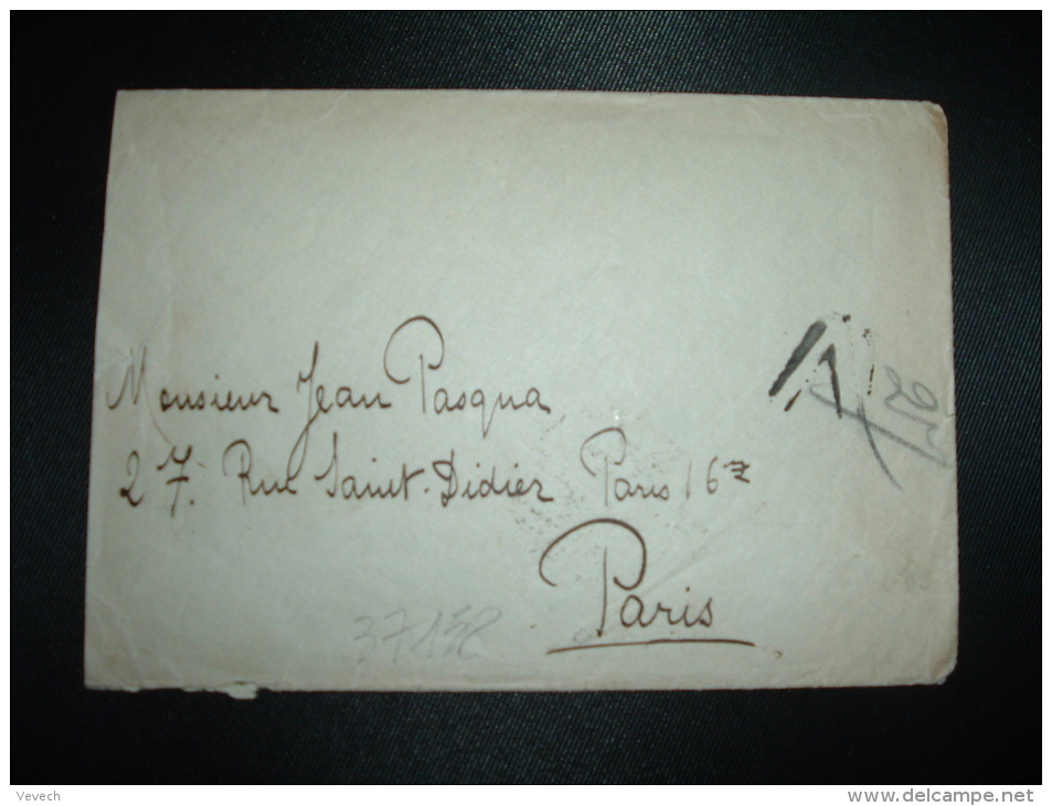 LETTRE TP 15 + TP 10 OBL.18 AYC 19 TAX. AOHNON Pour JEAN PASQUA + CACHET TRIANGLE - Covers & Documents