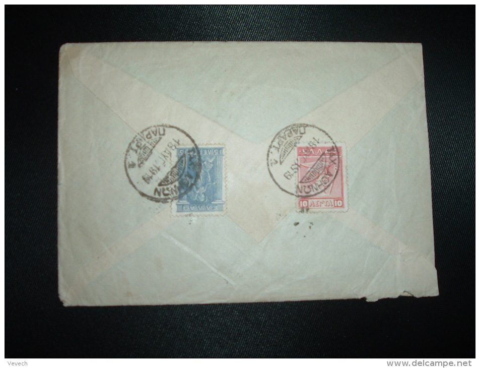 LETTRE TP 15 + TP 10 OBL.18 AYC 19 TAX. AOHNON Pour JEAN PASQUA + CACHET TRIANGLE - Brieven En Documenten