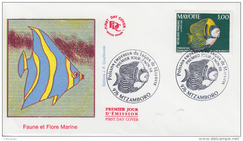 Enveloppe  FDC  1er  Jour    MAYOTTE    Poisson  Empereur    1998 - Sonstige & Ohne Zuordnung