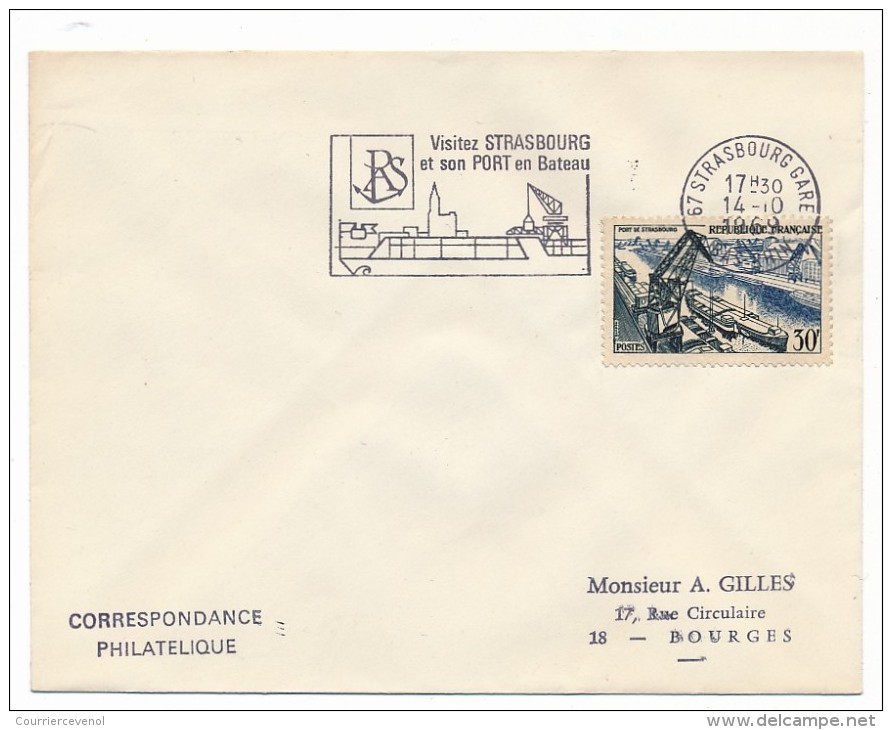 Enveloppe - OMEC Concordante - Visitez Strasbourg Et Son Port En Bateau / Strasbourg Gare 1969 Sur 30F Port Strasbourg - Lettres & Documents
