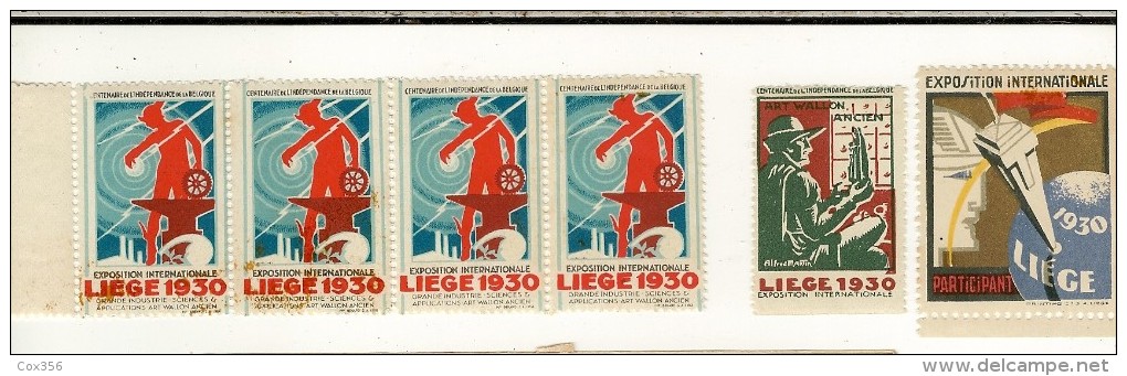 6 TIMBRES EXPOSITION INTERNATIONALE De LIEGE 1930 - Sonstige & Ohne Zuordnung