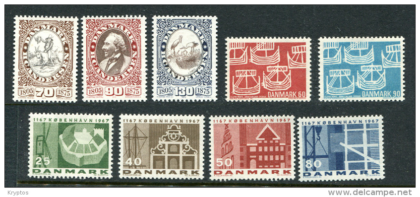 Denmark - Mixed Lot Of 9Stamps (3 Complete Sets) - Collections