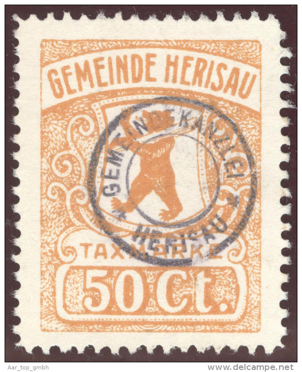 Heimat AR Herisau Fiscalmarke 50 Ct. Gemeinde Kanzlei - Revenue Stamps