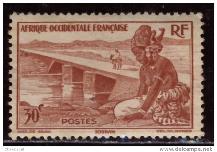 Afrique Occidentale AOF A.O.F. - Neuf - Y&T 1947 N° 25 Chaussée Submersible à Bamako 30c Rouge-brun - Ongebruikt