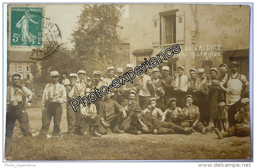 CPA Carte Photo Militaire Frontière Village 1908 CRUSNES Meurthe & Moselle 54 - Autres & Non Classés