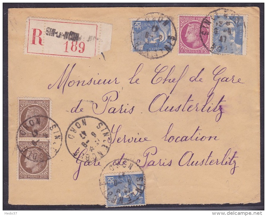 France Type Marianne De Gandon Sur Lettre - 1945-54 Marianne Of Gandon