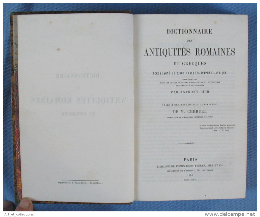 Dictionnaire Des Antiquités Romaines Et Grecques / Anthony RICH / Didot 1861 / Ex-Libris - Dictionnaires