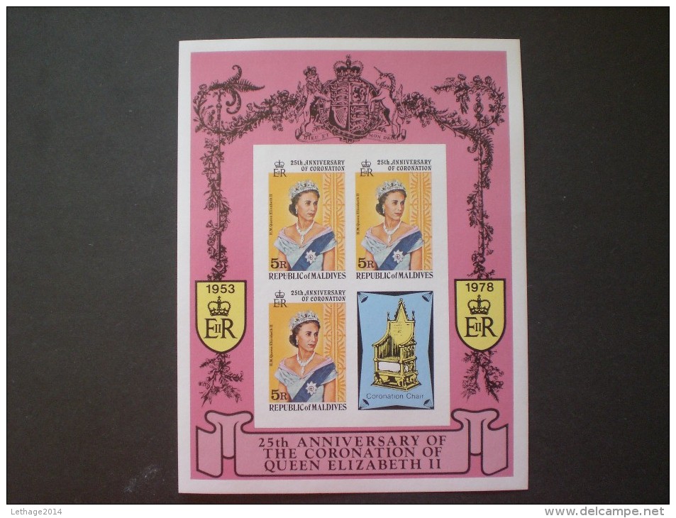 MALDIVE 1978 The 25th Year Of Regency Of Queen Elizabeth II 2 SHEET IMPERF MNH - Malediven (...-1965)