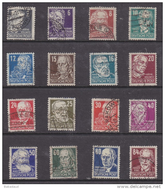 DDR 1946, Political Figures, Set Fo 16 Used - Used Stamps