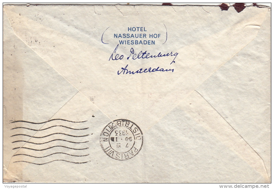 Lettre Wiesbaden Pour La France 1933 - Lettres & Documents