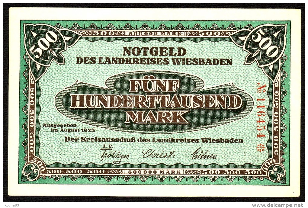 ALLEMAGNE - NOTGELD - AUSGEBEN - 500.000 Mark Du 08 1923 - [11] Emissioni Locali