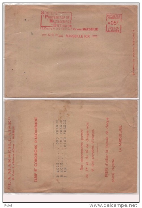 Enveloppe Avec Flamme Mécanique Rouge "Société Provençale De Messageries Diffusion" La Marseillaise (81752) - Cartas & Documentos