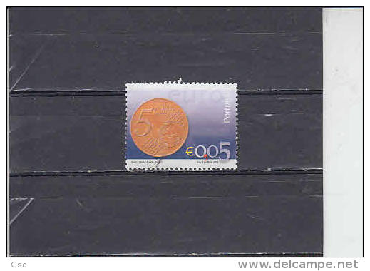 PORTOGALLO  2002 - Unificato  2541 - Moneta - Euro - Oblitérés