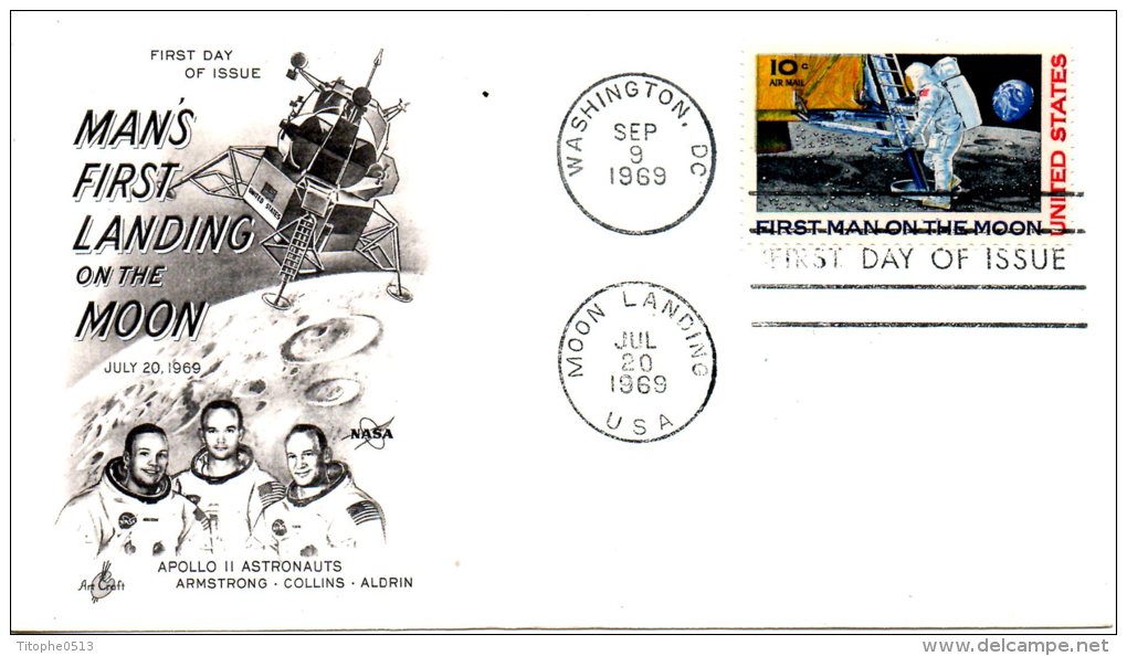 USA. PA 73 De 1969 Sur Enveloppe 1er Jour. Neil Armstrong. - Amérique Du Nord