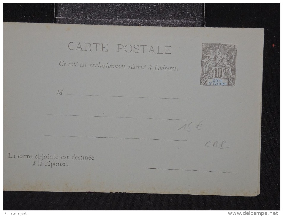 FRANCE - COTE D'IVOIRE - Entier Postal + Réponse Non Voyagé - A Voir - Lot P11398 - Lettres & Documents