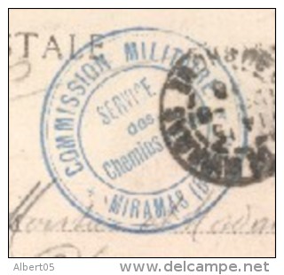 Miramas - Cachet Commission Militaire  - Service Des Chemins De Fer  - Tàd Gare De Miramas 1916 - Guerre De 1914-18