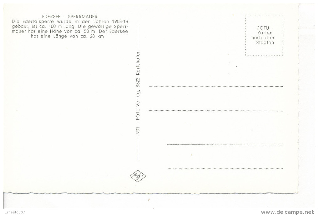 Deutschland, PK/CP, Edersee, Ungebraucht, - Siehe Scan *) - Waldeck