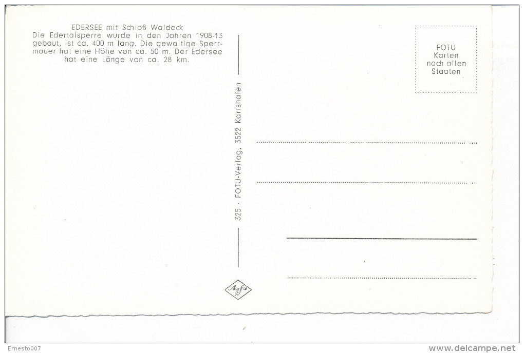 Deutschland, PK/CP, Edersee, Ungebraucht, - Siehe Scan *) - Waldeck