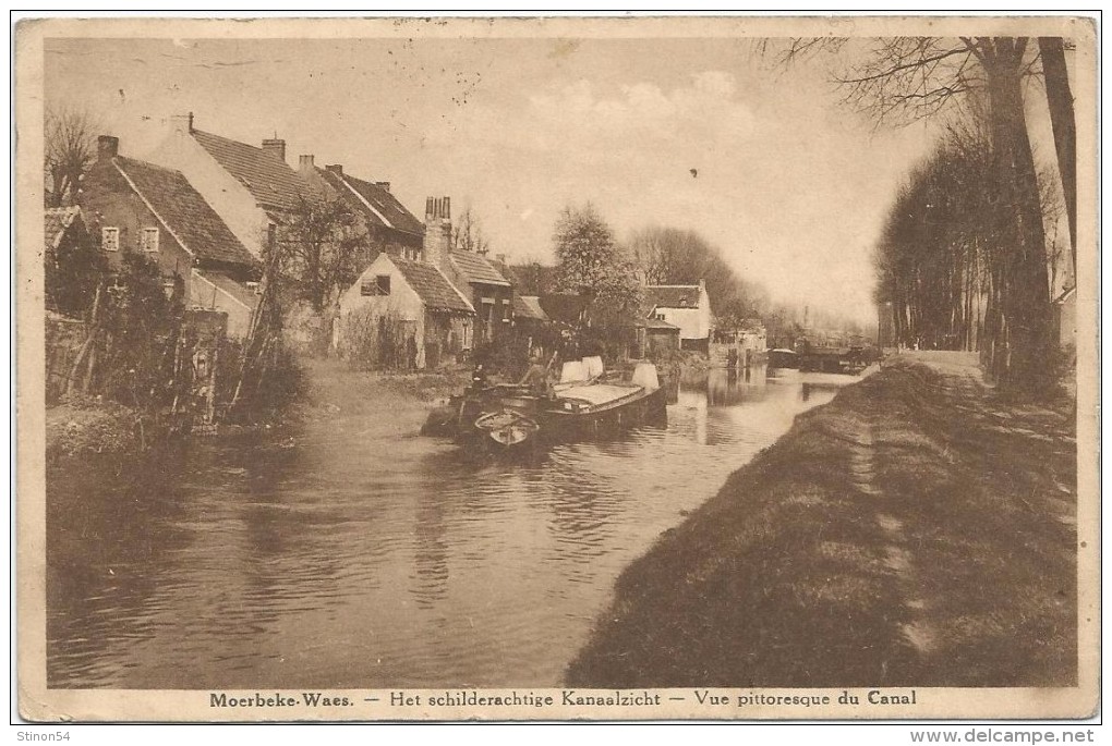 Moerbeke Waas  Boot Kanaal  193? - Moerbeke-Waas