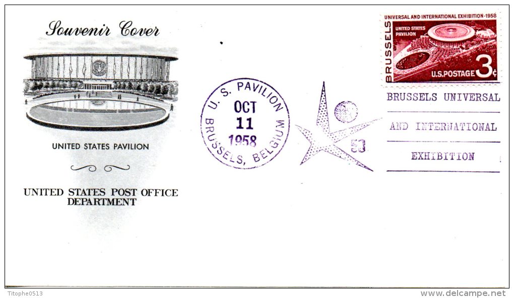 USA. Enveloppe Commémorative De 1958. Exposition Universelle De Bruxelles. - 1958 – Bruxelles (Belgique)