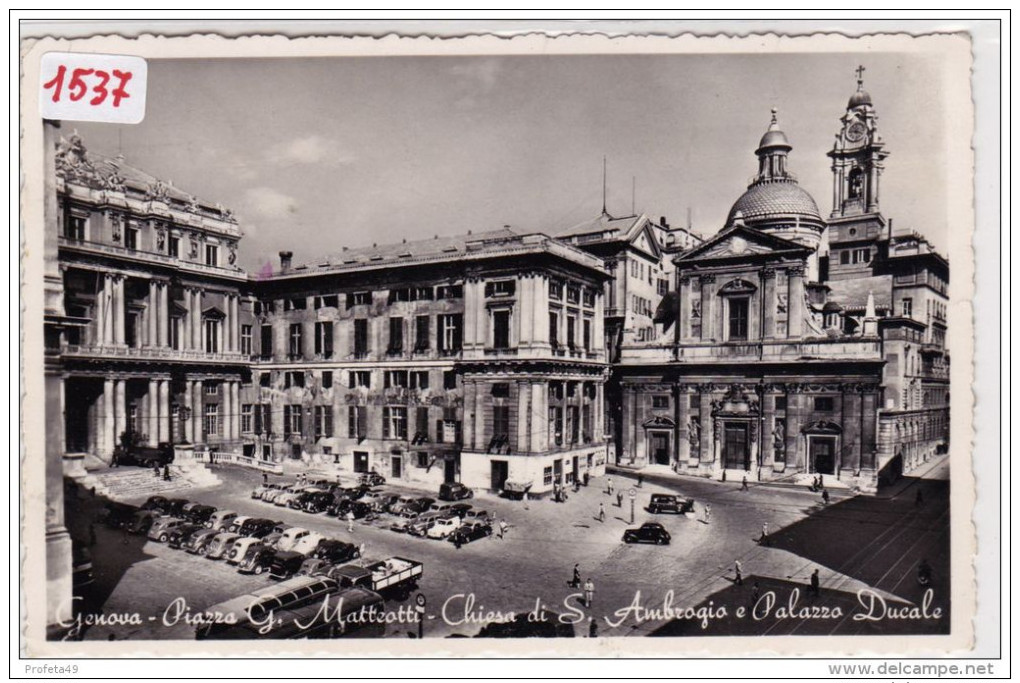 ( 1537 ) Cartolina " GENOVA-PIAZZA MATTEOTTI -  ( GE)  - Formato PICCOLO - Viaggiata Anni 50 - Genova (Genoa)