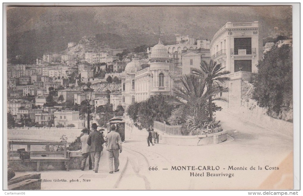 Monaco - Monte Carlo - Montée De La Costa - Hôtel Beaurivage (tramway) - Editeur: Giletta N° 666 - Hotels