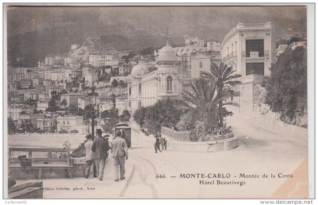 Monaco - Monte Carlo - Montée De La Costa - Hôtel Beaurivage (tramway) - Editeur: Giletta N° 666 - Hôtels