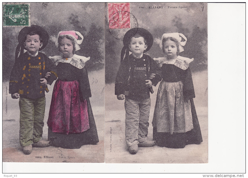 Lot 2 Cpa - 1163 - ELLIANT (FINISTERE BRETAGNE)- Futurs Epoux. - Costumes