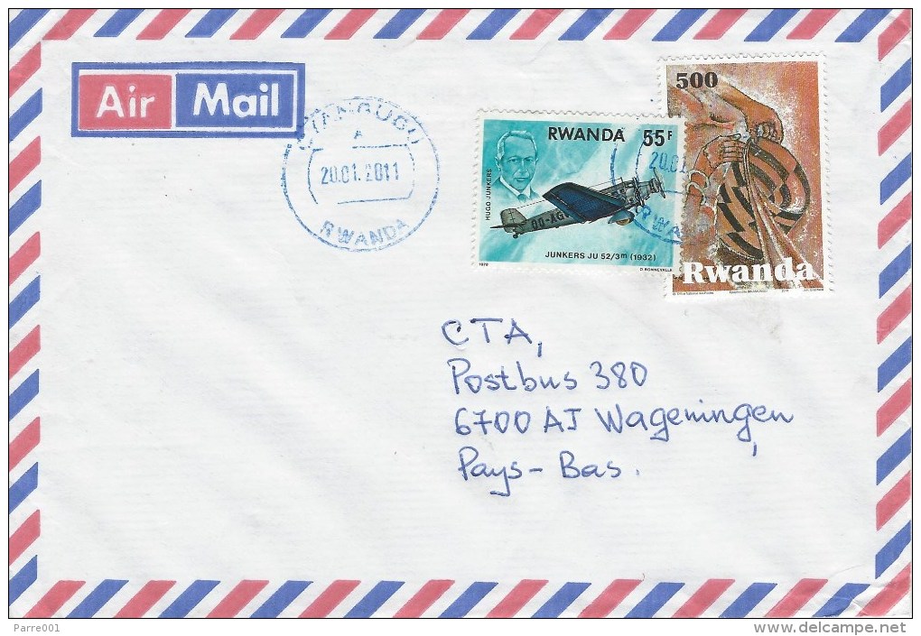 Rwanda 2011 Cyangugu Hugo Junker Airplane Basketry Cover - Used Stamps