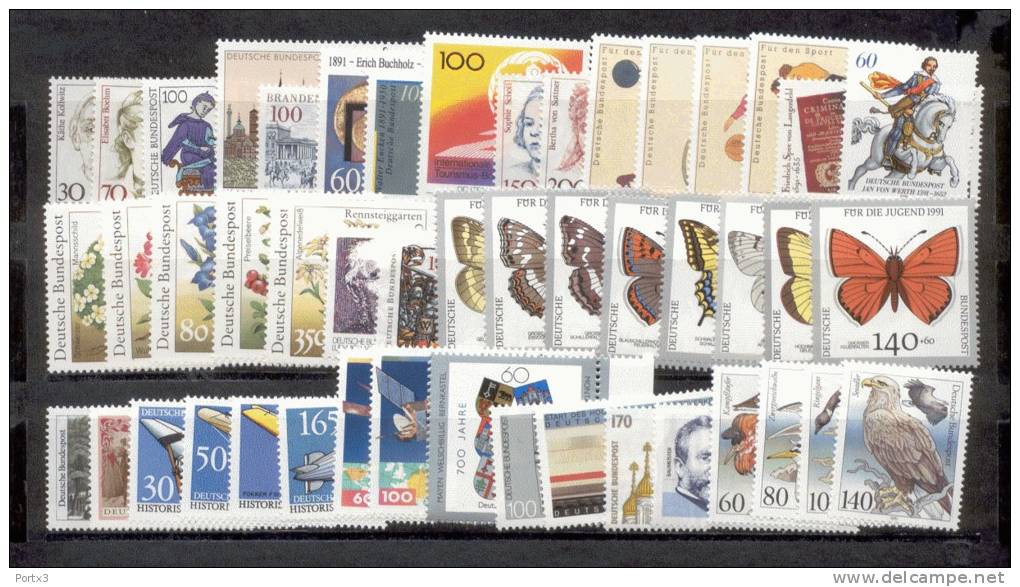 Bund  Komplettes Jahr 1991 /  Year 1991 Complete Nr. 1488 - 1581 Postfrisch ** - Ongebruikt