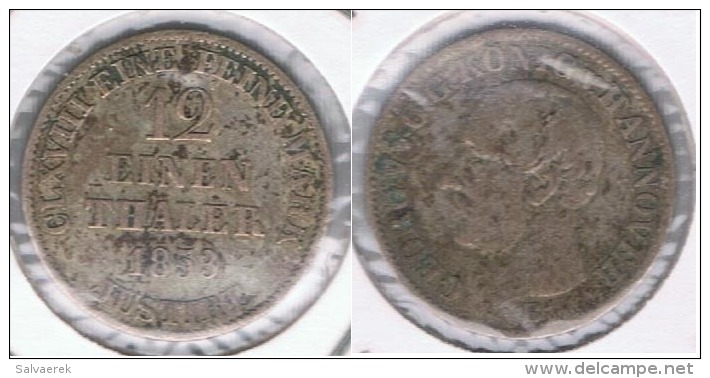 ALEMANIA HANNOVER 12 EINEN THALER  1853 PLATA SILVER R - Taler Et Doppeltaler