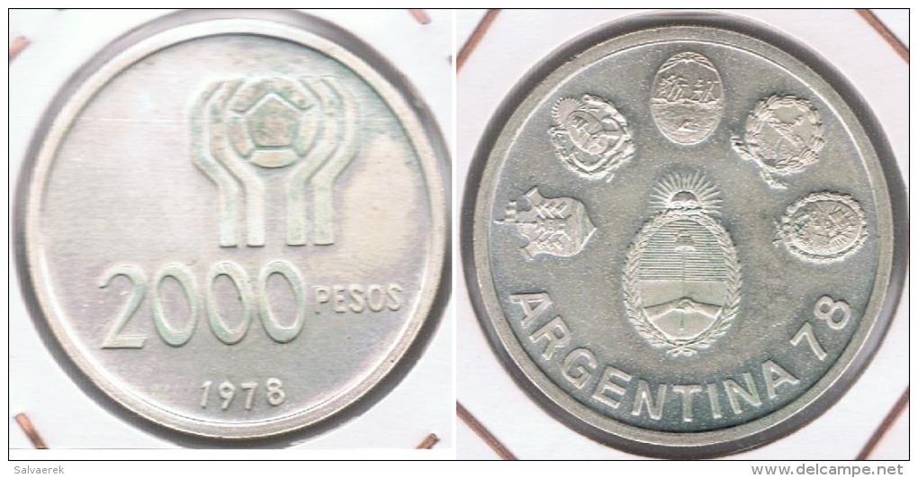 ARGENTINA 2000 PESOS 1978 PLATA SILVER R - Argentina