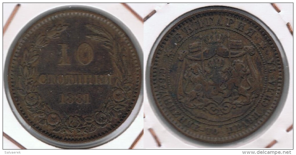 BULGARIA 10 CENTIMOS LEBA 1881 R - Bulgaria