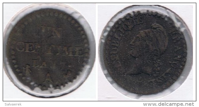 FRANCIA FRANCE 1 CENTIME FRANC A AN 7  R - Otros & Sin Clasificación