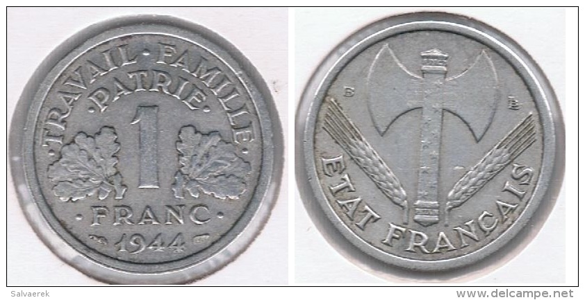 FRANCIA FRANCE 1 FRANC K 1944 B  R - Otros & Sin Clasificación