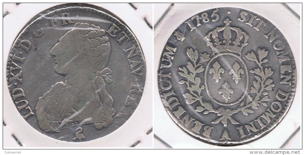 FRANCIA LOUIS XVI ECU PARIS 1785  A PLATA SILVER R. - 1715-1774 Luis XV El Bien Amado