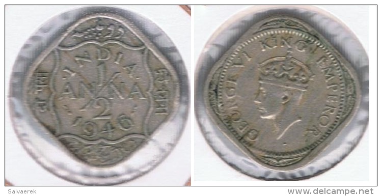 INDIA HALF ANNA 1946 R - India