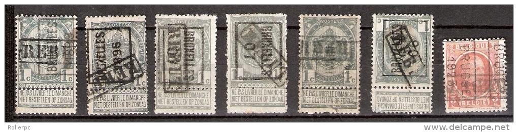 012453 REBUT ON BELGIUM ROLLER & TYPO PRECANCELS - FONT 5 & 6 Mm - BOXED AND UNBOXED - Rollo De Sellos 1910-19